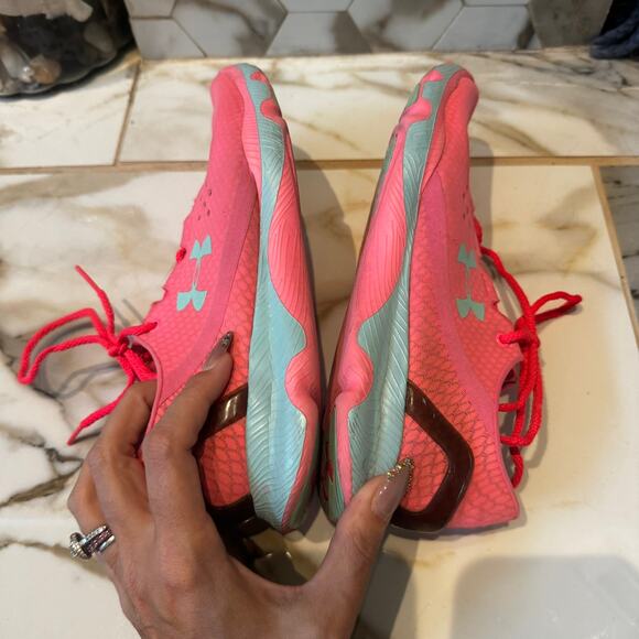 Under Armour Women's Speedform Apollo Pink/Blue Running Sneakers Size 9 - Picture 7 of 8